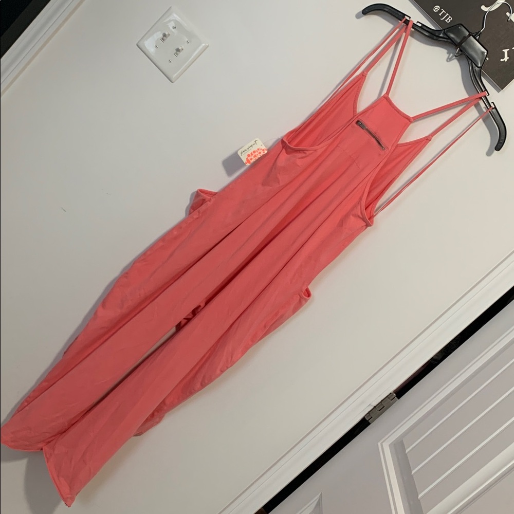 Free People MOVEMENT Hot Shot Onesie Hibiscus Pink NWT - Picture 7 of 8